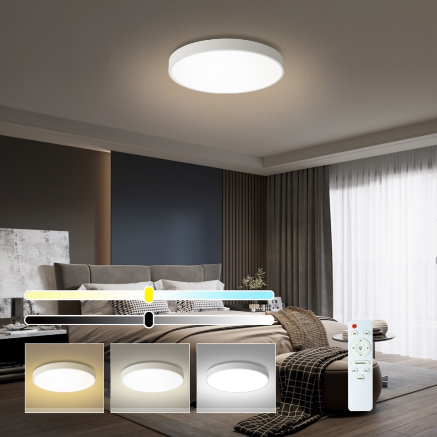 Brilagi - zatemnljivo stropno LED svetilo POOL LED/60W/230V 3000-6000K premer 60 cm bela + daljinski upravljalnik