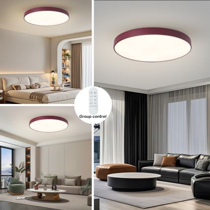 Brilagi - Zatemnjevalna LED svetilka POOL SMART LED/100W/230V, premer 80 cm, Wi‑Fi Tuya + daljinski upravljalnik, bordo