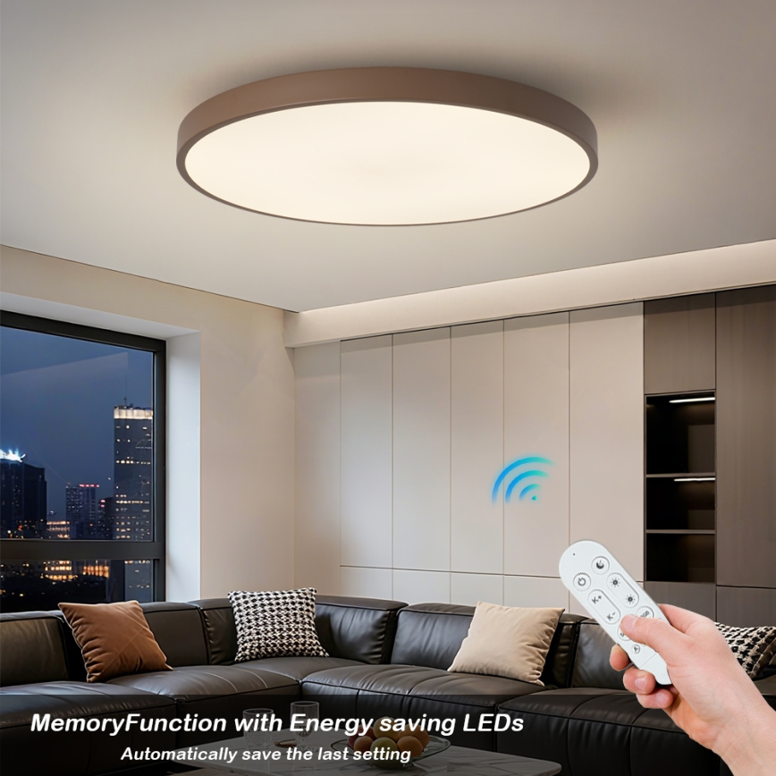 Brilagi - LED svetilka z nastavljivo svetlostjo POOL SMART LED/128W/230V, premer 100 cm, 3000-6000K, Wi-Fi Tuya + daljinski upravljalnik, rjava