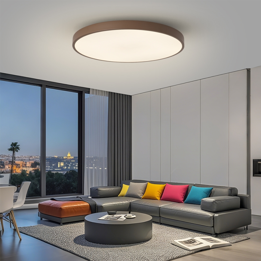 Brilagi - LED svetilka z nastavljivo svetlostjo POOL SMART LED/128W/230V, premer 100 cm, 3000-6000K, Wi-Fi Tuya + daljinski upravljalnik, rjava