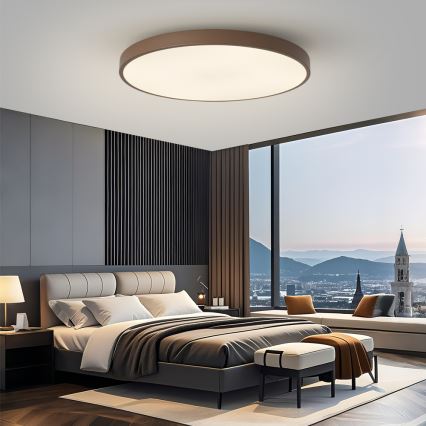 Brilagi - LED svetilka z nastavljivo svetlostjo POOL SMART LED/128W/230V, premer 100 cm, 3000-6000K, Wi-Fi Tuya + daljinski upravljalnik, rjava