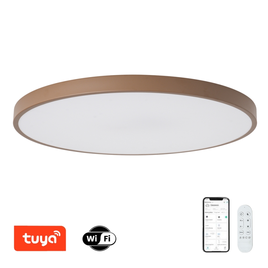 Brilagi - LED svetilka z nastavljivo svetlostjo POOL SMART LED/128W/230V, premer 100 cm, 3000-6000K, Wi-Fi Tuya + daljinski upravljalnik, rjava