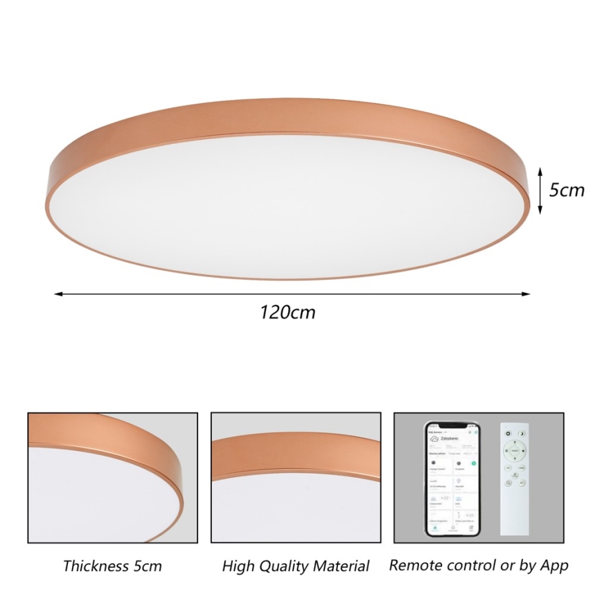 BRILAGI - LED zatemnljivo stropno svetilo POOL SMART LED/180W/230V 3000-6000K 120 cm bronasta Wi-Fi Tuya + daljinski upravljalnik