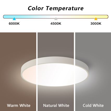 Brilagi - LED zatemnljivo stropno svetilo POOL SMART LED/48W/230V 40 cm 3000-6000K Wi-Fi Tuya + daljinski upravljalnik belo
