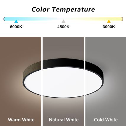Brilagi - LED zatemnjiva stropna svetilka POOL SMART LED/48W/230V 40 cm 3000-6000K Wi-Fi Tuya + daljinski upravljalnik črna