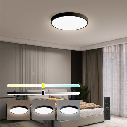 Brilagi - LED zatemnjiva stropna svetilka POOL SMART LED/48W/230V 40 cm 3000-6000K Wi-Fi Tuya + daljinski upravljalnik črna
