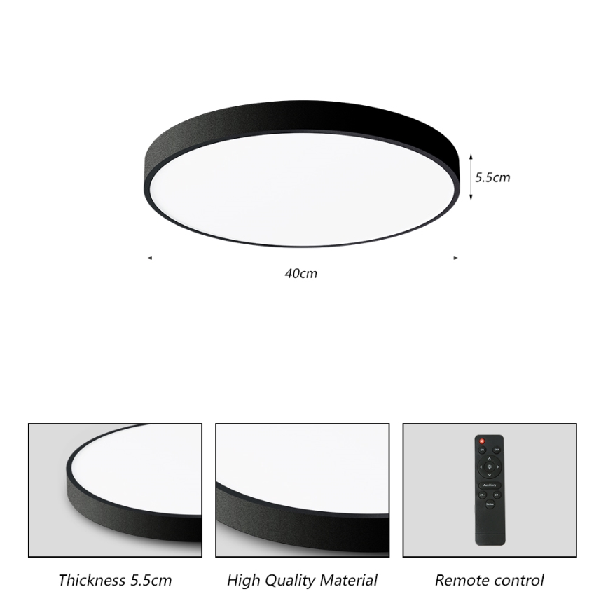 Brilagi - LED zatemnjiva stropna svetilka POOL SMART LED/48W/230V 40 cm 3000-6000K Wi-Fi Tuya + daljinski upravljalnik črna