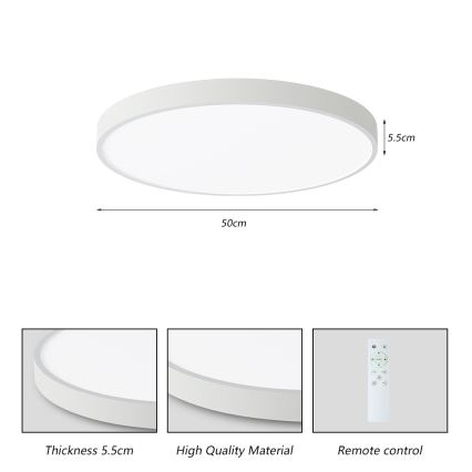 Brilagi - zatemnjevalna LED stropna svetilka POOL SMART LED/60W/230V 50 cm 3000-6000K Wi-Fi Tuya + daljinski upravljalnik bela