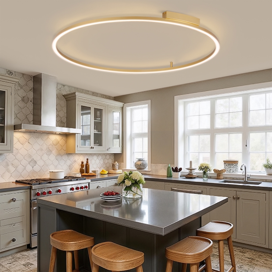 Brilagi - LED zatemnjevalna stropna svetilka PORTOFINO LED/85W/230V 3000-6000K Ø 120 cm zlata + daljinski upravljalnik