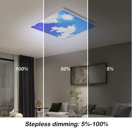 Brilagi - LED zatemljiva stropna svetilka SLIMFRAME SKY LED/58W/230V 60x60 cm 3000-6000K srebrna/modra + daljinski upravljalnik