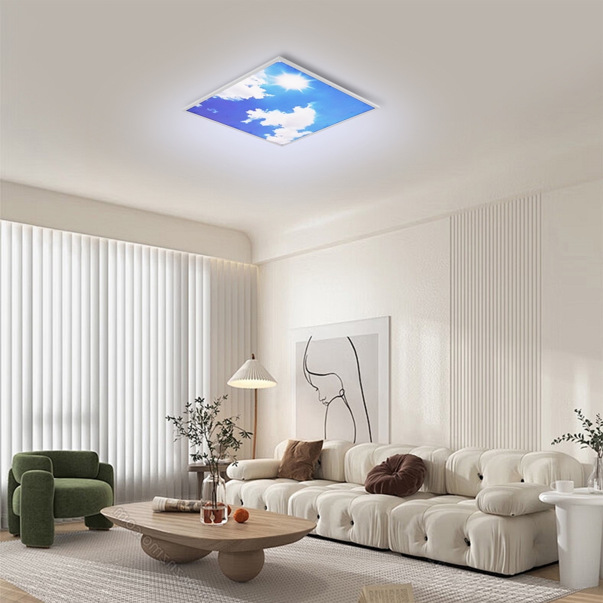 Brilagi - LED zatemljiva stropna svetilka SLIMFRAME SKY LED/58W/230V 60x60 cm 3000-6000K srebrna/modra + daljinski upravljalnik