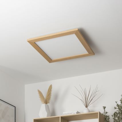 Brilagi - Zatemnjiva LED stropna svetilka SLIMFRAME WOOD LED/36W/230V 49,5x49,5 cm 3000-6000K rjava + daljinski upravljalnik