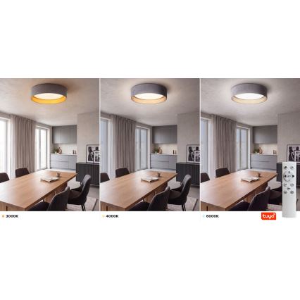 Brilagi - LED zatemnjevalna stropna svetilka VELVET SMARTIX STARS LED/24W/230V 3000-6000K premer 45 cm siva/zlata Wi-Fi Tuya Beacon + daljinsko upravljanje