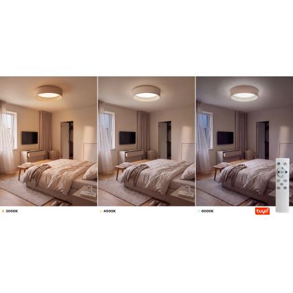 Brilagi - LED zatemnjiva stropna svetilka VELVET SMARTIX LED/36W/230V 3000-6000K premer 55 cm bež Wi-Fi Tuya Beacon + daljinski upravljalnik