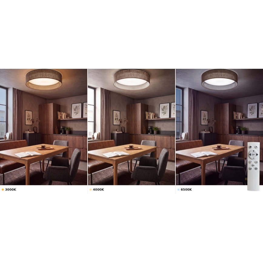 Brilagi - LED stropno svetilo VELVET SMART VARI z možnostjo zatemnitve LED/24W/230V 3000-6500K premer 45 cm rjava + daljinski upravljalnik
