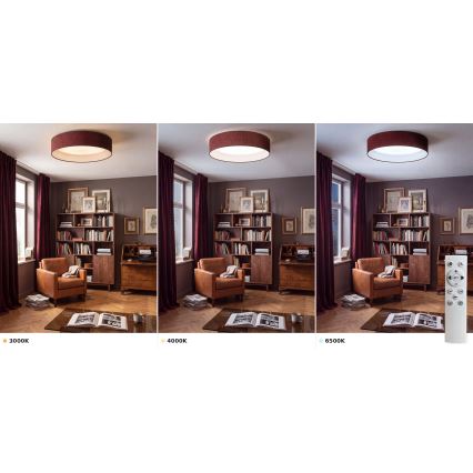Brilagi - LED zatemnjiva stropna svetilka VELVET SMART VARI LED/36W/230V 3000-6500K pr. 55 cm vinsko rdeča + daljinski upravljalnik