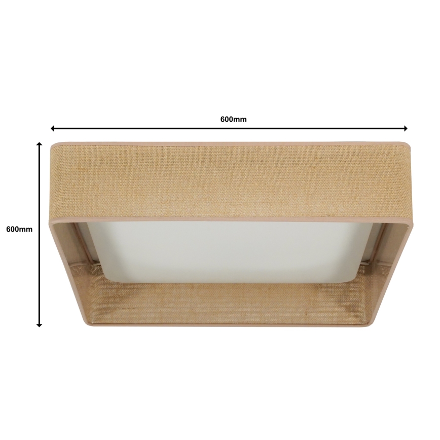 Brilagi - LED zatemnjevalna stropna svetilka VELVET SQUARE SMART LED/36W/230V 60x60 cm 2700-6500K Wi-Fi Tuya + daljinski upravljalnik rjava
