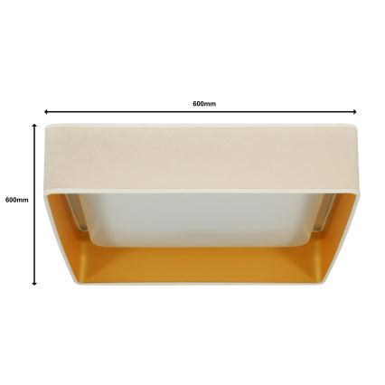 Brilagi - Zatemnjevalna LED stropna svetilka VELVET SQUARE SMART LED/36W/230V 60x60 cm 2700-6500K Wi-Fi Tuya + daljinski upravljalnik kremna