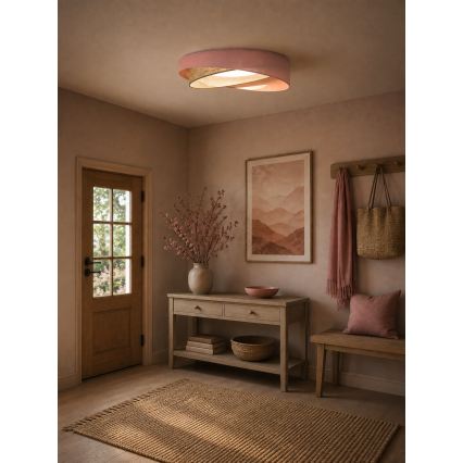 BRILAGI - LED zatemnjiva stropna svetilka VELVET TWIST LED/36W/230V 3000-6000K premer 65 cm Wi-Fi Tuya Beacon rožnata/bežna + daljinski upravljalnik