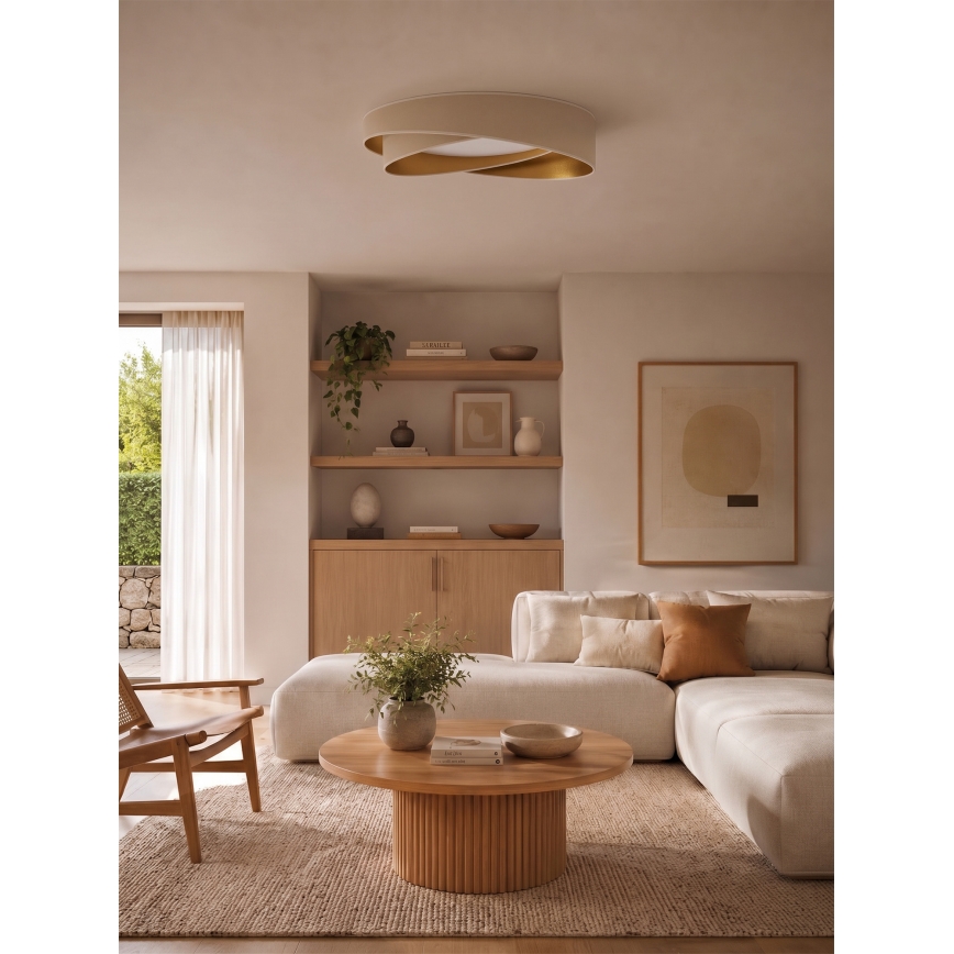 BRILAGI - LED zatemnljivo stropno svetilo VELVET TWIST LED/36W/230V 3000-6000K premer 65 cm Wi-Fi Tuya Beacon bela/zlata + daljinski upravljalnik