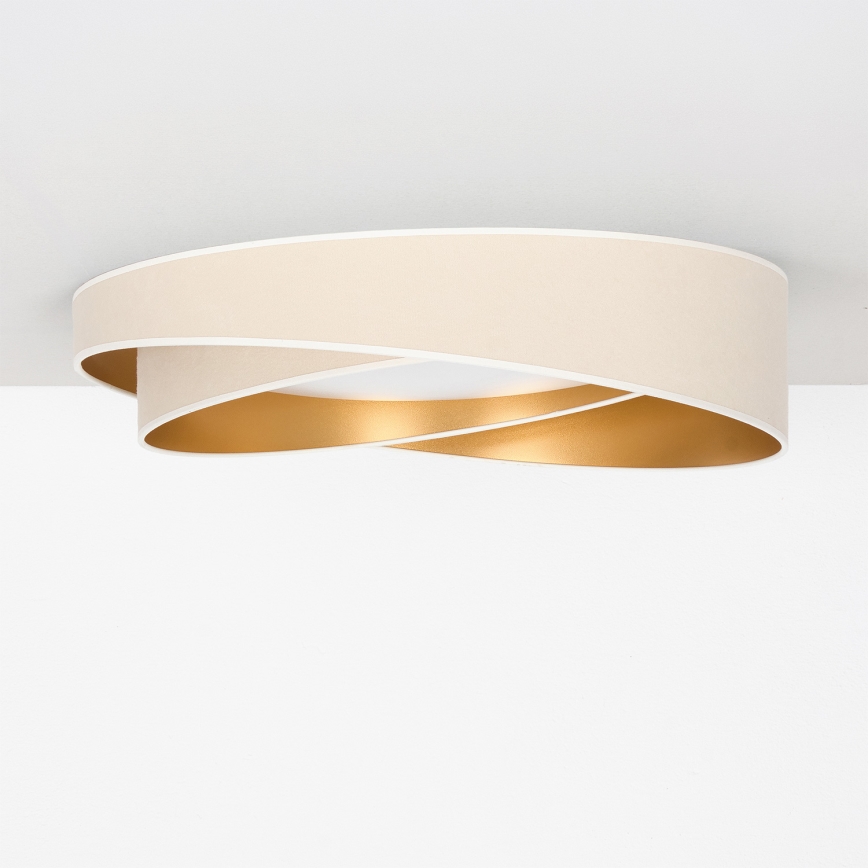 BRILAGI - LED zatemnljivo stropno svetilo VELVET TWIST LED/36W/230V 3000-6000K premer 65 cm Wi-Fi Tuya Beacon bela/zlata + daljinski upravljalnik