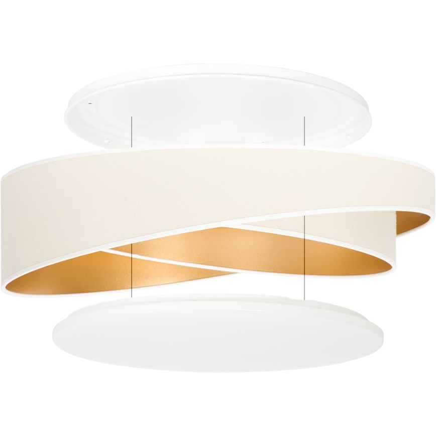 BRILAGI - LED zatemnljivo stropno svetilo VELVET TWIST LED/36W/230V 3000-6000K premer 65 cm Wi-Fi Tuya Beacon bela/zlata + daljinski upravljalnik