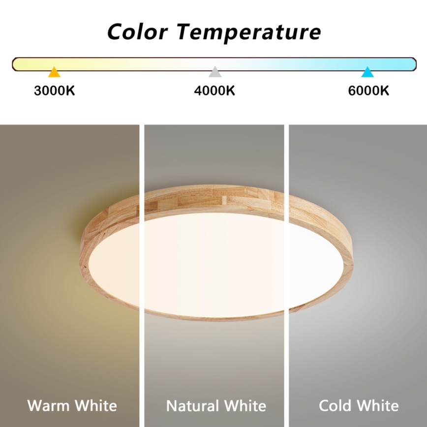 Brilagi - LED zatemnljivo stropno svetilo WOODLINE LED/72W/230V 3000-6000K hrast, premer 60 cm + daljinski upravljalnik