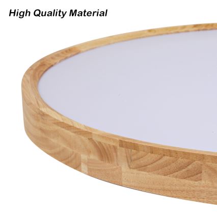 Brilagi - LED zatemnjevalna stropna svetilka WOODROUND LED/30W/230V 3000-6000K premer 40 cm les CRI 90 + daljinski upravljalnik