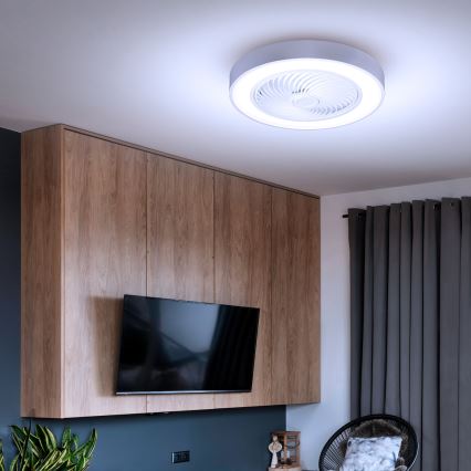 Brilagi - Zatemnjevalna LED stropna svetilka z ventilatorjem LED/30W/230V 3000-6500K premer 50 cm bela + daljinski upravljalnik