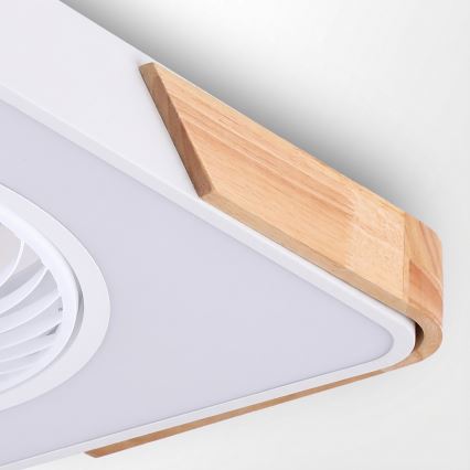 Brilagi - LED zatemnjevalna stropna svetilka s ventilatorjem LED/30W/230V 3000-6500K bela/hrast + daljinski upravljalnik