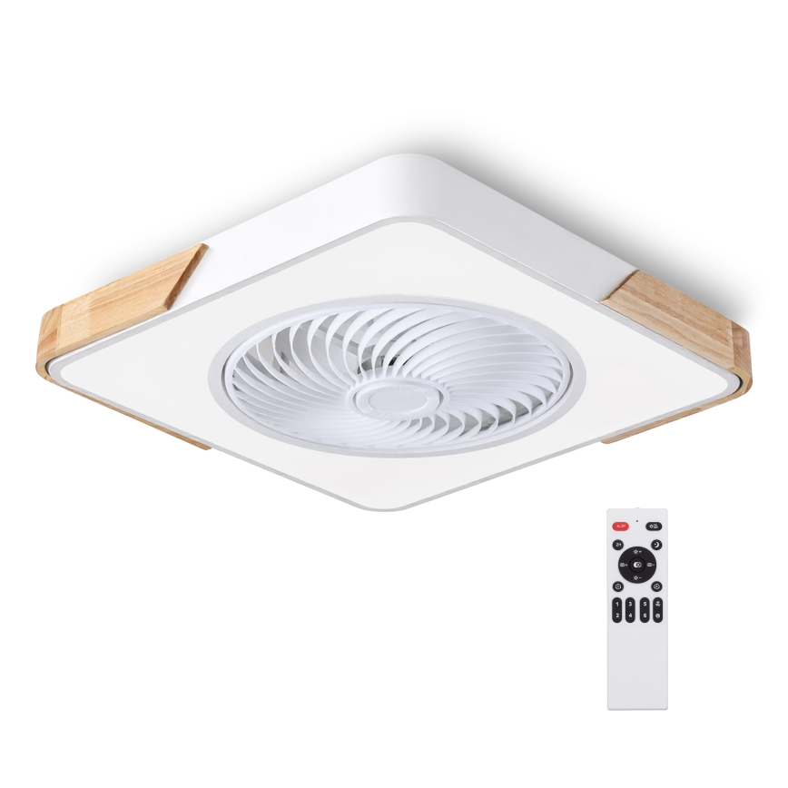 Brilagi - LED zatemnjevalna stropna svetilka s ventilatorjem LED/30W/230V 3000-6500K bela/hrast + daljinski upravljalnik