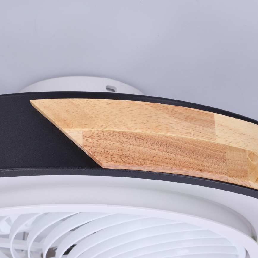 Brilagi - LED stropna svetilka z zatemnjevanjem in ventilatorjem LED/30W/230V 3000-6500K premer 50 cm črna/hrast + daljinski upravljalnik