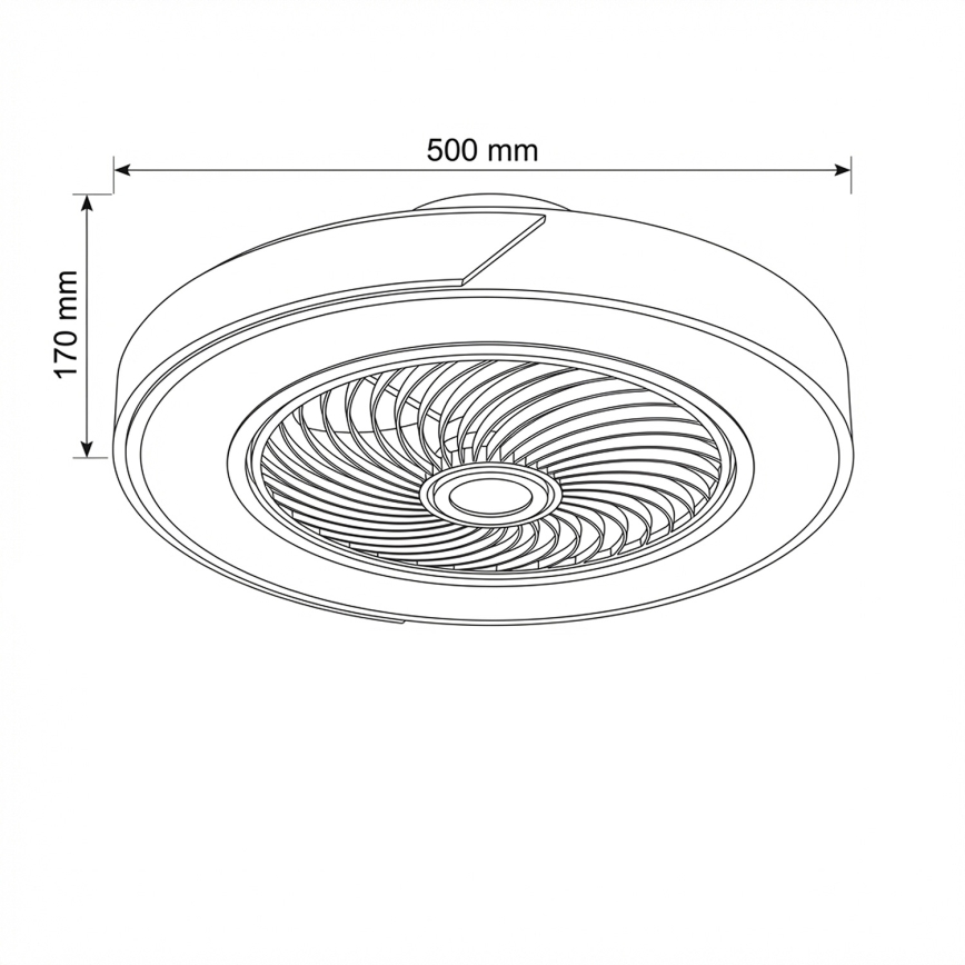 Brilagi - LED zatemnjivo stropno svetilo z ventilatorjem LED/38W/230V 3000-6500K, premer 50 cm, zlato/hrast + daljinski upravljalnik