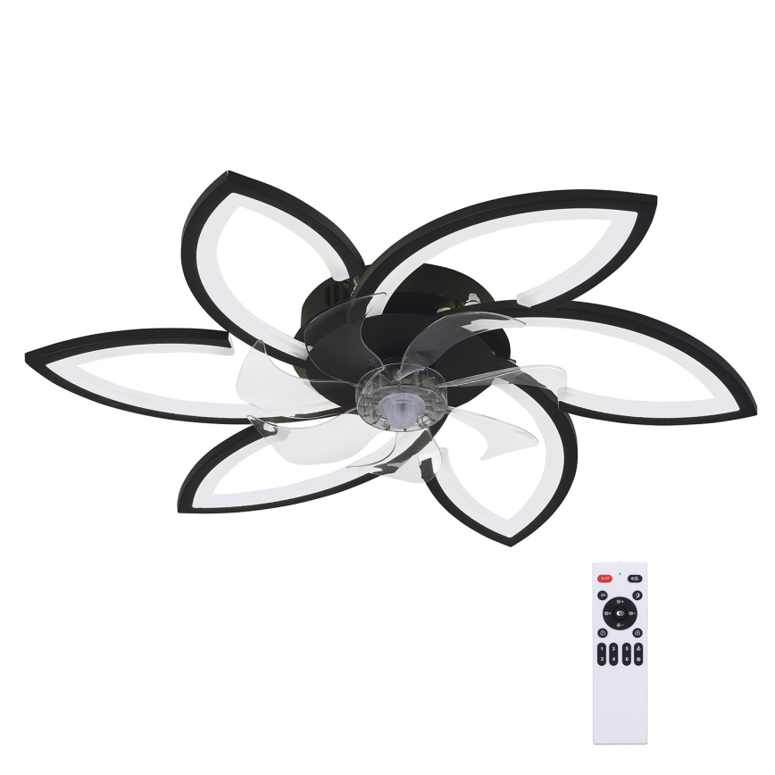 Brilagi - LED zatemnitvena stropna svetilka z ventilatorjem LED/50W/230V 3000-6500K črna + daljinski upravljalnik