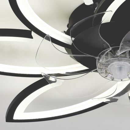 Brilagi - LED zatemnitvena stropna svetilka z ventilatorjem LED/50W/230V 3000-6500K črna + daljinski upravljalnik