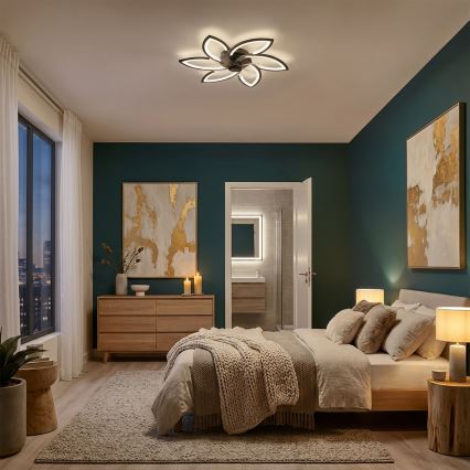 Brilagi - LED zatemnitvena stropna svetilka z ventilatorjem LED/50W/230V 3000-6500K črna + daljinski upravljalnik