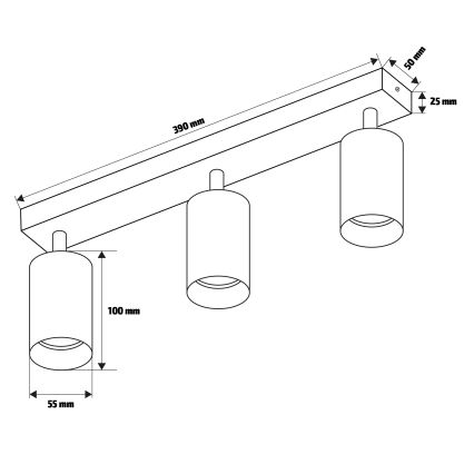 Brilagi - LED RGBW zatemnljivo točkovno svetilo SELE 3xGU10/6W/230V 3000K črna/zlata