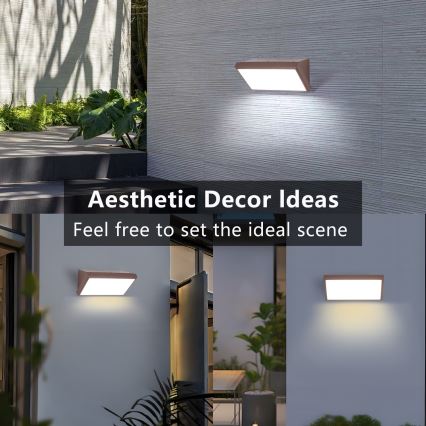 Brilagi - LED zatemnljivo zunanje stensko svetilo TRIANGLE 1xE27/6W/230V 2700-6500K IP65 rjava