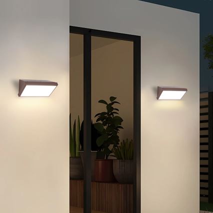 Brilagi - LED zatemnljivo zunanje stensko svetilo TRIANGLE 1xE27/6W/230V 2700-6500K IP65 rjava