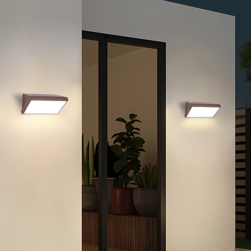 Brilagi - LED zatemnljivo zunanje stensko svetilo TRIANGLE 1xE27/6W/230V 2700-6500K IP65 rjava