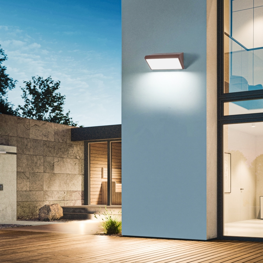 Brilagi - LED zatemnljivo zunanje stensko svetilo TRIANGLE 1xE27/6W/230V 2700-6500K IP65 rjava