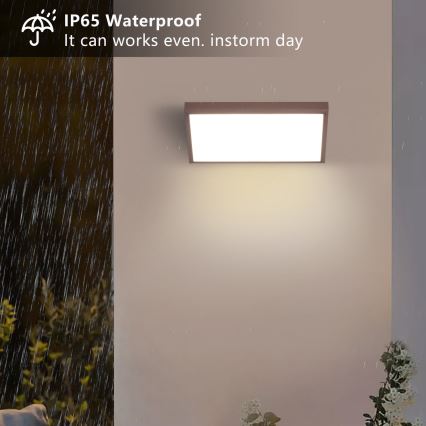 Brilagi - LED zatemnljivo zunanje stensko svetilo TRIANGLE 1xE27/6W/230V 2700-6500K IP65 rjava