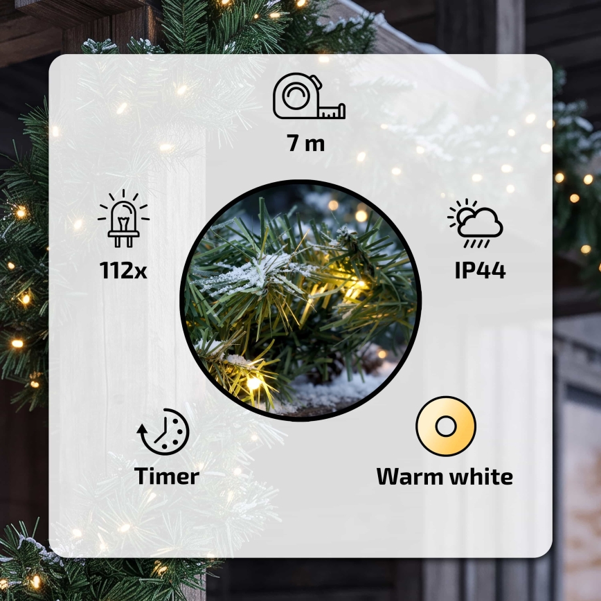 BRILAGI - LED zunanja božična dekoracija GIRLANDA 112xLED/230V 700 cm IP44