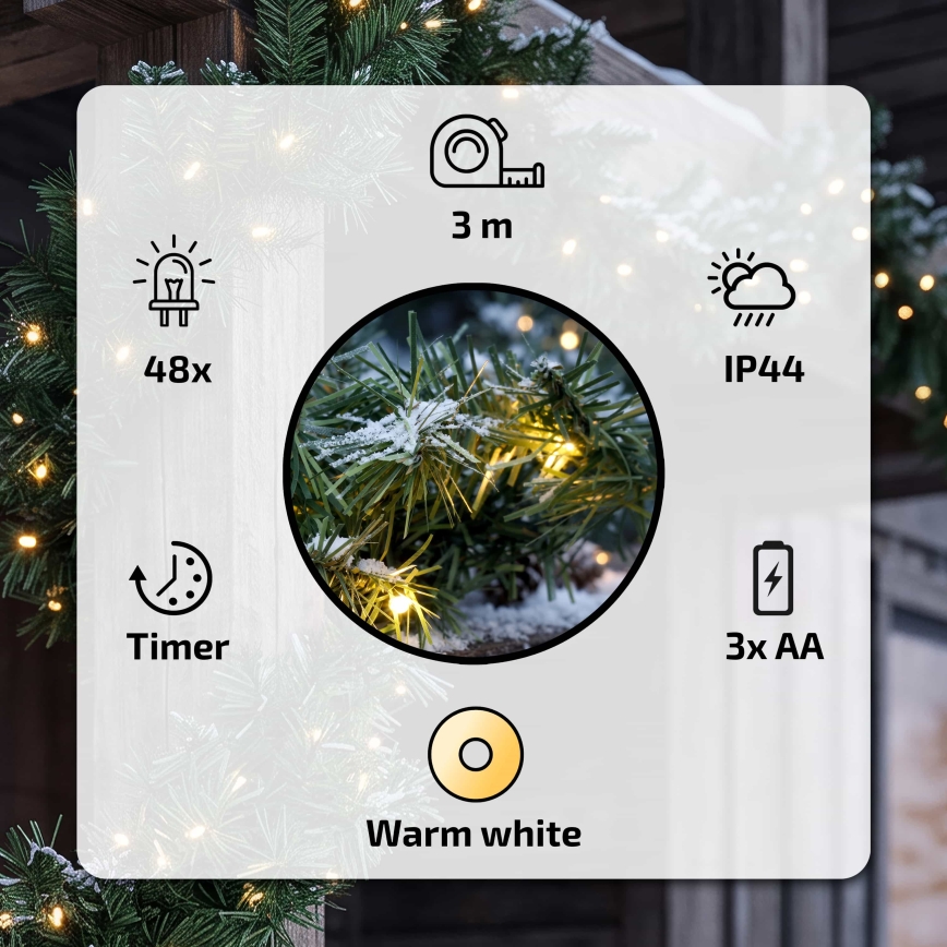 BRILAGI - LED zunanja božična dekoracija GIRLANDA LED/3xAA 300 cm IP44