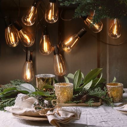 Brilagi - LED zunanja božična girlanda 10xLED/3xAA 3,2m IP44 topla bela