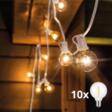 Brilagi - LED zunanja dekorativna girlanda 10xE12/0,6W/24V 8m bela IP44 topla bela