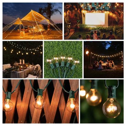 Brilagi - LED zunanji dekorativni niz GIRLANDA 25xE12/0,8W/230V 20m zelena IP44 topla bela