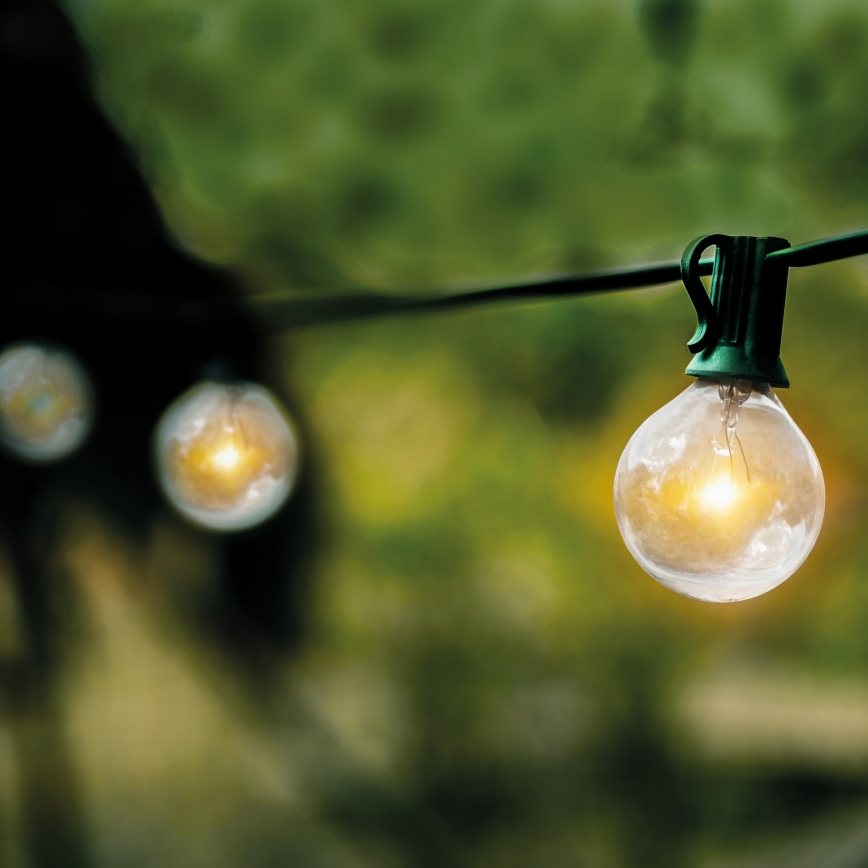 Brilagi - LED zunanji dekorativni niz GIRLANDA 25xE12/0,8W/230V 20m zelena IP44 topla bela