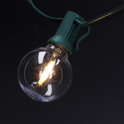 Brilagi - LED zunanji dekorativni niz GIRLANDA 25xE12/0,8W/230V 20m zelena IP44 topla bela