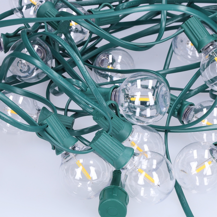 Brilagi - LED zunanji dekorativni niz GIRLANDA 25xE12/0,8W/230V 20m zelena IP44 topla bela